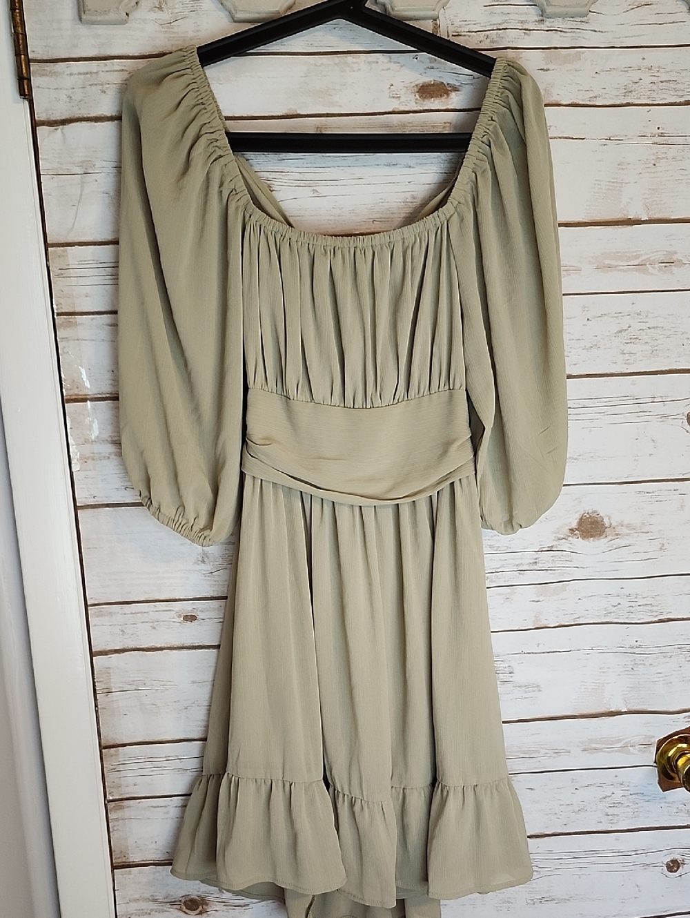 Women’s Sage Peasant Dress Size Small Short